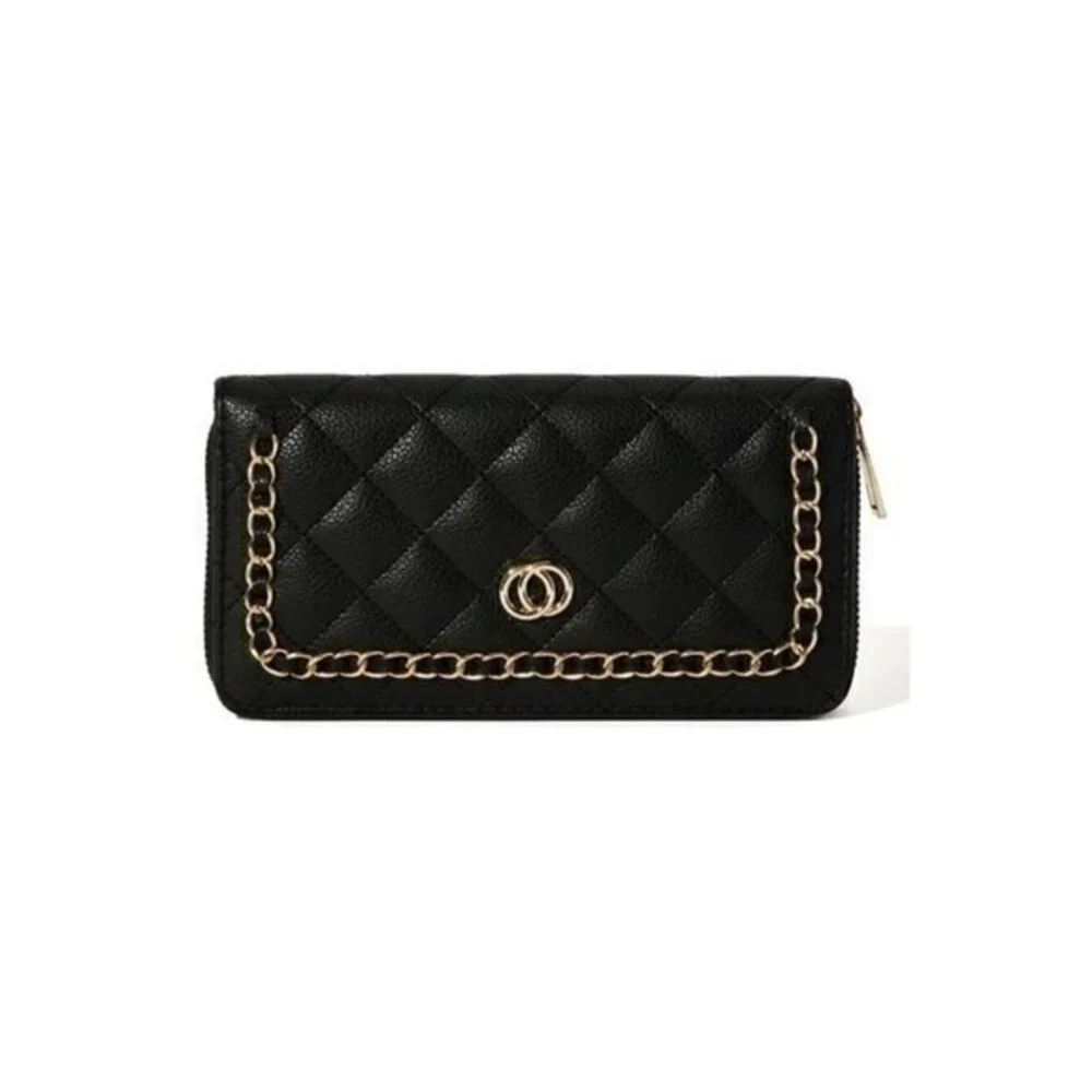 Design Wallet Chain Detail‎ 12 Card Slots Black